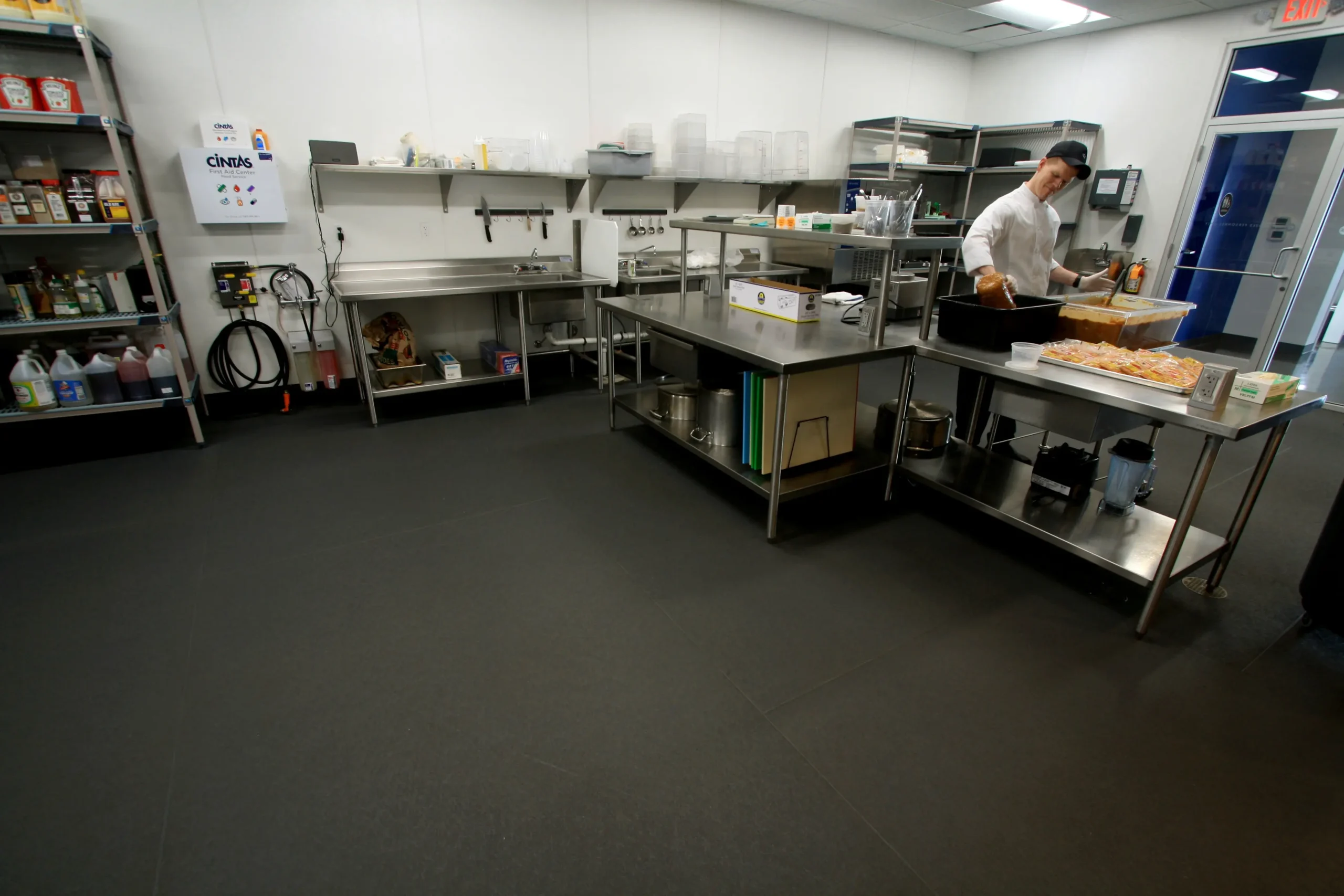 Eco-Grip commercial flooring installed in a professional commercial kitchen