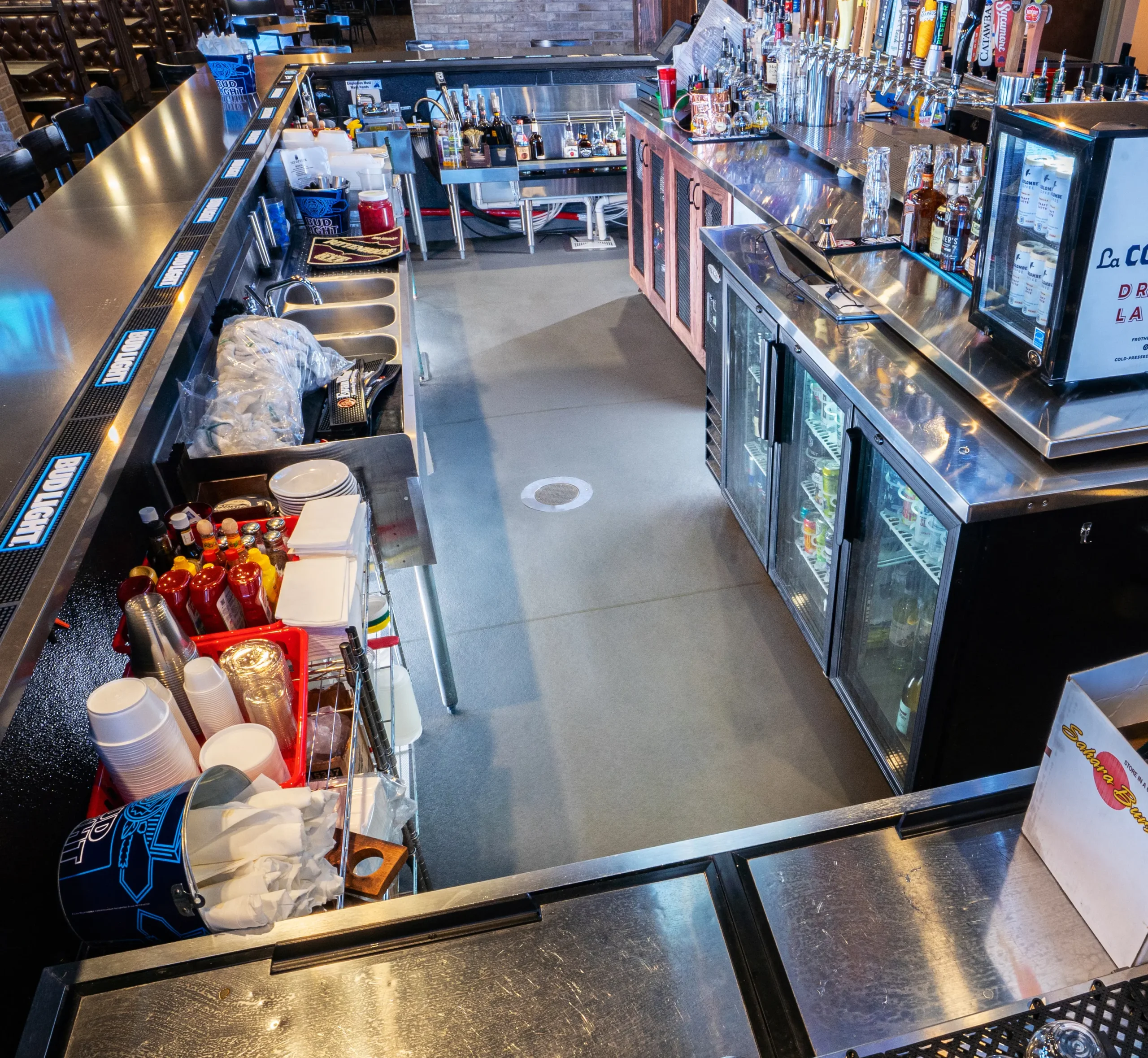 Eco-Grip flooring installed behind a commercial bar