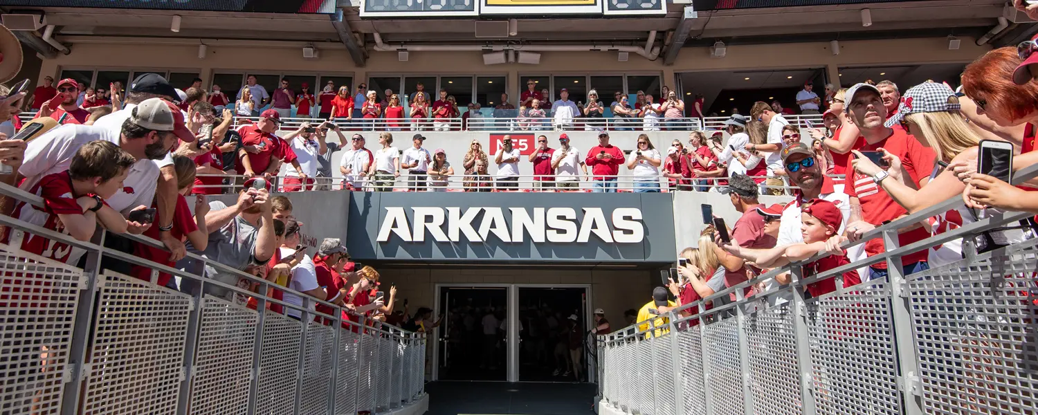 Eco-Grip flooring in the North End Zone player tunnel at Donald W Reynolds Razorback Stadium